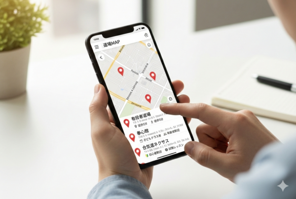 道場教室をスマホで検索した時に表示されたGoogleマップ